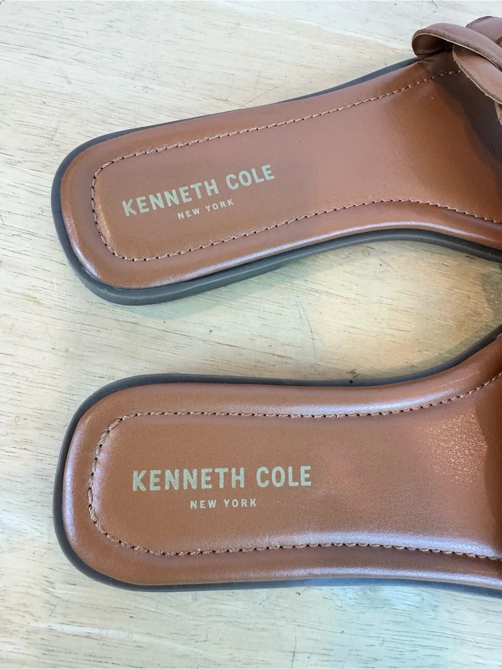 Kenneth Cole | Saddle Brown Slide Sandal, 8 - Picture 8 of 10